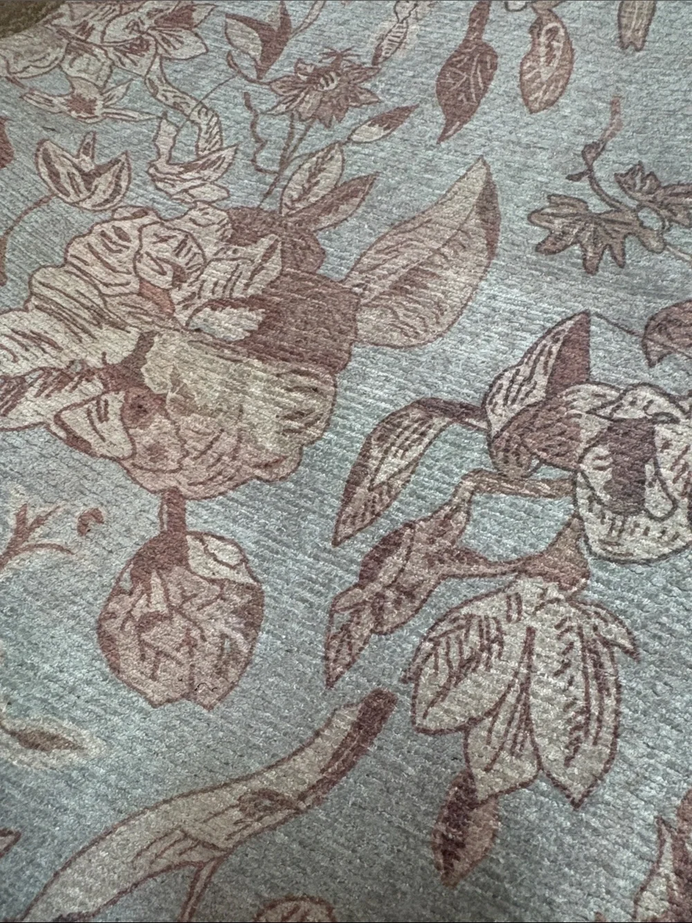 Accent Rug in Light Blue Cream, Tan, Brown- No. slip Backing